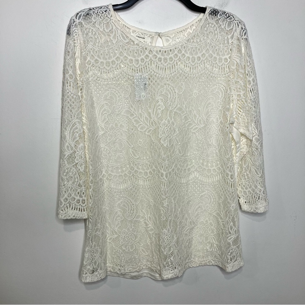 Maurice’s lace blouse 3/4 sleeves‎ size XL new with tags!